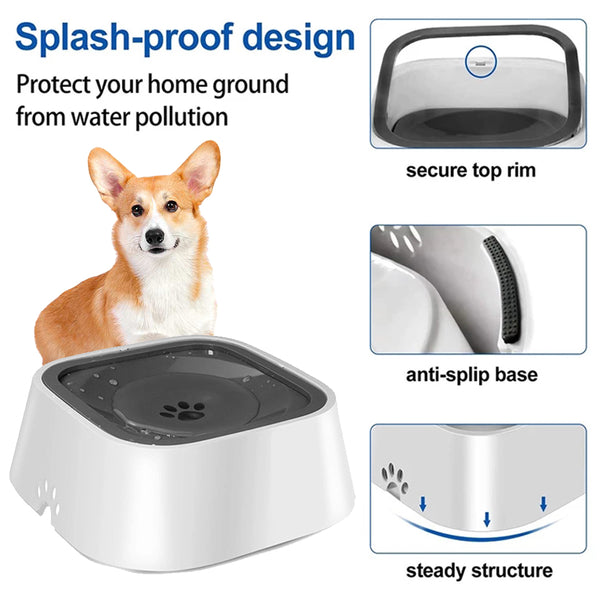 1.5L Pet Drinking Water Bowl Floating Non-Wetting Mouth Dog Cat Bowl Without Spill Drink Water Dispenser ABS Plastic Dogs Feeder | Vimost Shop.