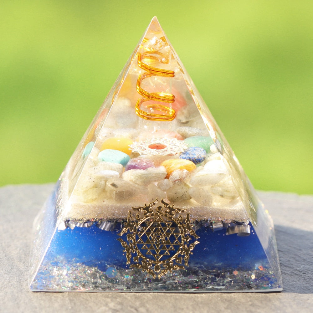 Healing Orgonite Pyramid  Enhance Charm Value Energy Generator Healing Crystal Energy Converter Resin Orgone Stone Lucky Figurin | Vimost Shop.