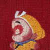 Monkey King Embroidery Casual Knit Pullover Sweaters Women,Spring Drop Shoulder Sleeve Ladies Daily Warm Tops