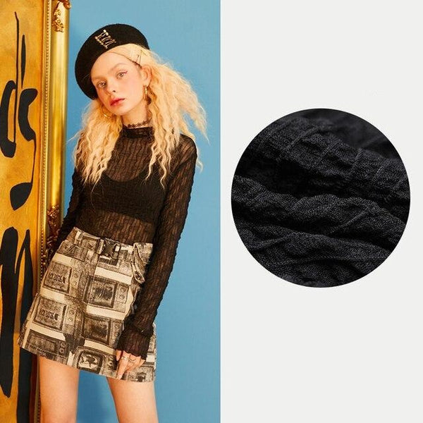 Solid Pure Contrast Lace Casual Chiffon Blouse Women,Spring Full Sleeve Full Sleeve Female,Basic Daily Vintage Top