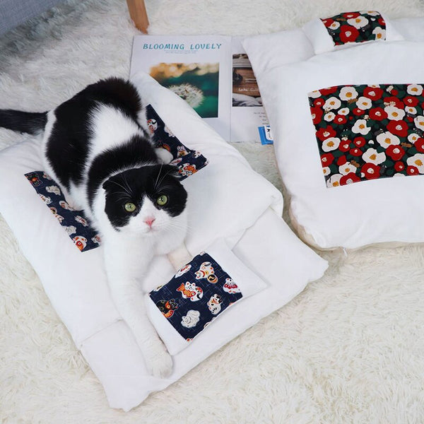 Removable Dog Cat Bed Sleeping Bag Sofas Mat Winter Warm Cat House Small Pet Bed Puppy Kennel Nest Cushion Pet Products | Vimost Shop.