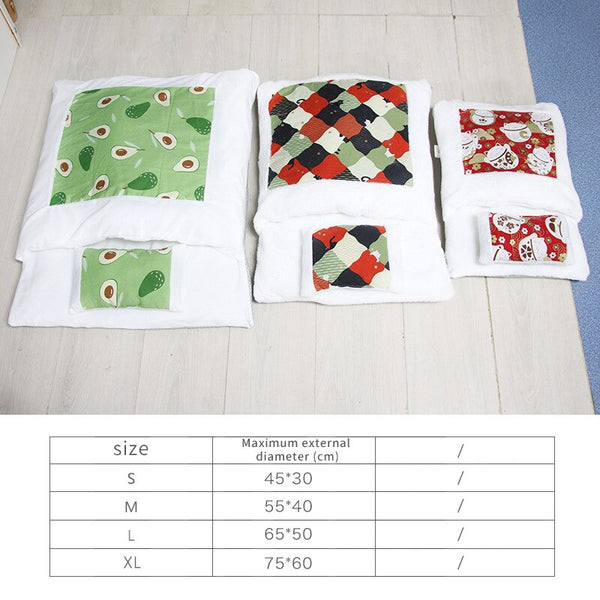 Removable Dog Cat Bed Sleeping Bag Sofas Mat Winter Warm Cat House Small Pet Bed Puppy Kennel Nest Cushion Pet Products | Vimost Shop.