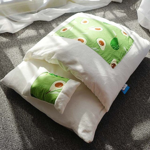 Removable Dog Cat Bed Sleeping Bag Sofas Mat Winter Warm Cat House Small Pet Bed Puppy Kennel Nest Cushion Pet Products | Vimost Shop.