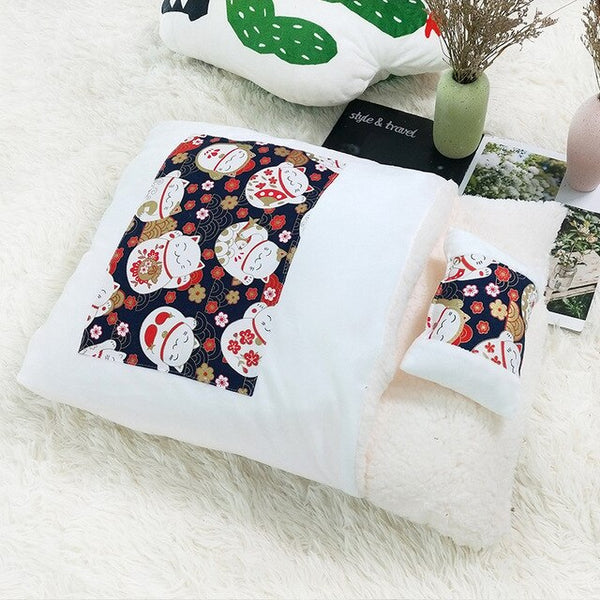Removable Dog Cat Bed Sleeping Bag Sofas Mat Winter Warm Cat House Small Pet Bed Puppy Kennel Nest Cushion Pet Products | Vimost Shop.