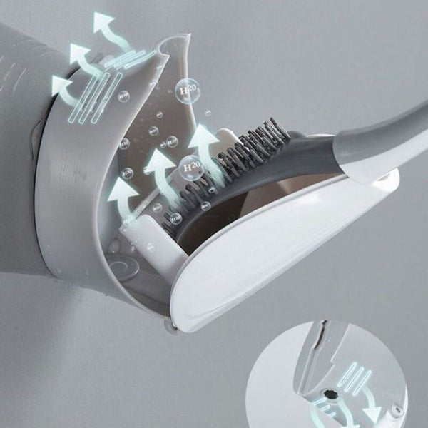 Toilet Brush Silicone  Holder Wall-mount Toilet Brush Set For Bathroom WC Cleaning Tools Corner Cleaning Bathroom Set | Vimost Shop.