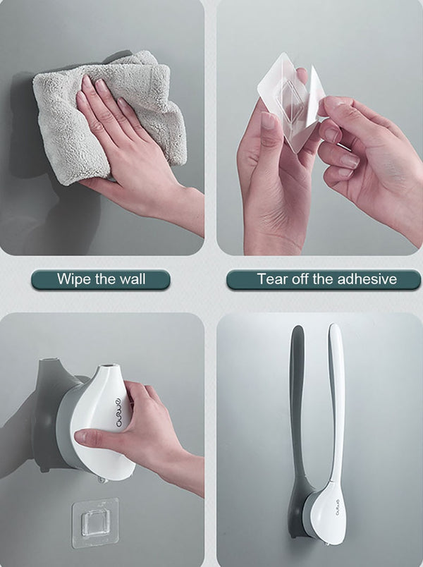 Toilet Brush Silicone  Holder Wall-mount Toilet Brush Set For Bathroom WC Cleaning Tools Corner Cleaning Bathroom Set | Vimost Shop.