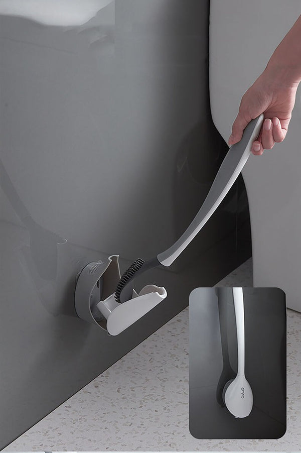 Toilet Brush Silicone  Holder Wall-mount Toilet Brush Set For Bathroom WC Cleaning Tools Corner Cleaning Bathroom Set | Vimost Shop.