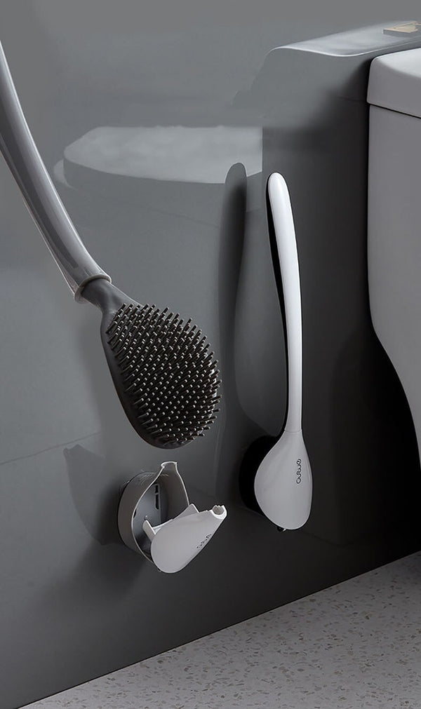 Toilet Brush Silicone  Holder Wall-mount Toilet Brush Set For Bathroom WC Cleaning Tools Corner Cleaning Bathroom Set | Vimost Shop.