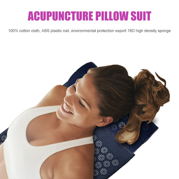 Professional Acupuncture Massage Cushion with Pillow Relieve Body Pain Stress Yoga Mat Set for Neck Waist Back Massage | Vimost Shop.