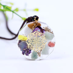 Orgonite Energy Pendant Shell Orgone Necklace Natural Green Aventurine Chakra Reiki Healing Jewelry Amulet