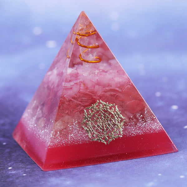Orgonite Energy Generator Pyramid With Strawberry Crystal For Emf Protection Healing Calming Balance Meditation Aid | Vimost Shop.