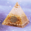 Orgonite Pyramid White Crystal With Pearl Orgone Energy Healing Reiki Chakra Multiplier For Reiki Chakra Balancing | Vimost Shop.