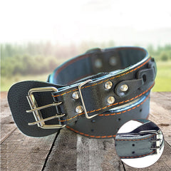 Pet Dog Collar Durable Leather Neck Strap Soft PU Leather Necklace Personalized Adjustable Collars for Large Dogs Pet Supplies