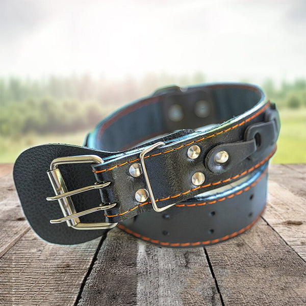 Pet Dog Collar Durable Leather Neck Strap Soft PU Leather Necklace Personalized Adjustable Collars for Large Dogs Pet Supplies | Vimost Shop.