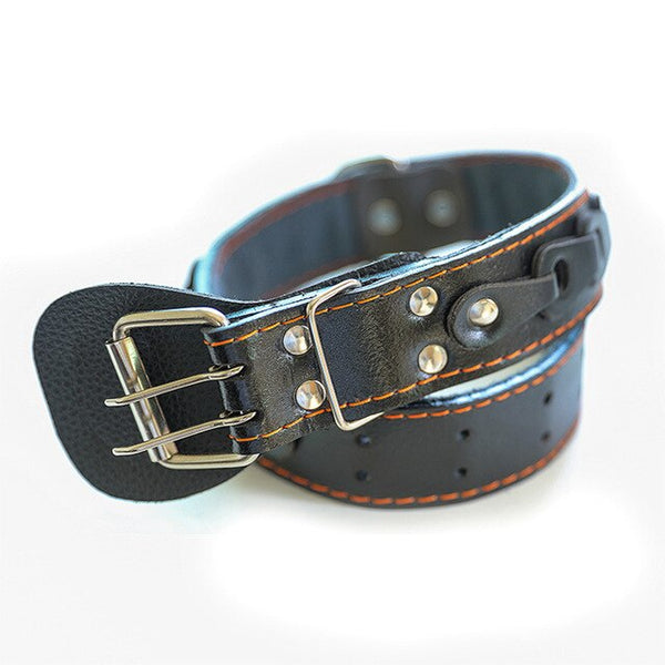 Pet Dog Collar Durable Leather Neck Strap Soft PU Leather Necklace Personalized Adjustable Collars for Large Dogs Pet Supplies | Vimost Shop.