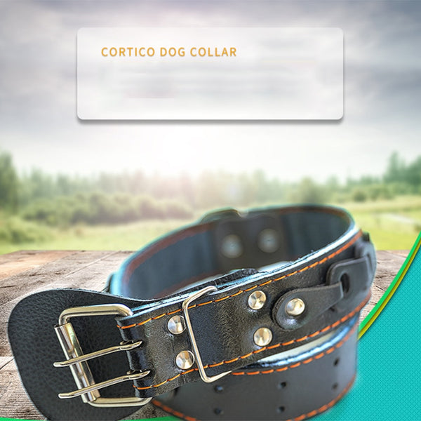 Pet Dog Collar Durable Leather Neck Strap Soft PU Leather Necklace Personalized Adjustable Collars for Large Dogs Pet Supplies | Vimost Shop.