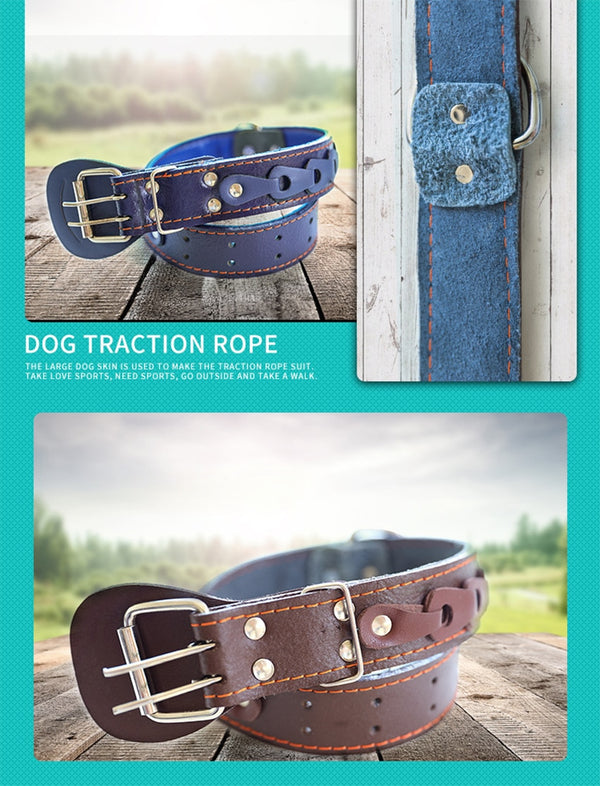 Pet Dog Collar Durable Leather Neck Strap Soft PU Leather Necklace Personalized Adjustable Collars for Large Dogs Pet Supplies | Vimost Shop.