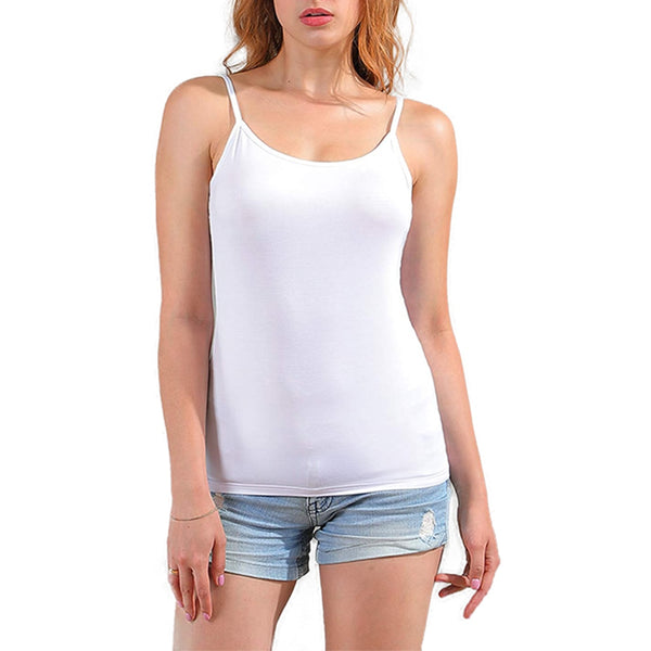 Women's Cotton Camisole with Shelf Bra Adjustable Spaghetti Strap Tank Top Cami Tanks 2/3 Packs Shapewear Body Shaper | Vimost Shop.