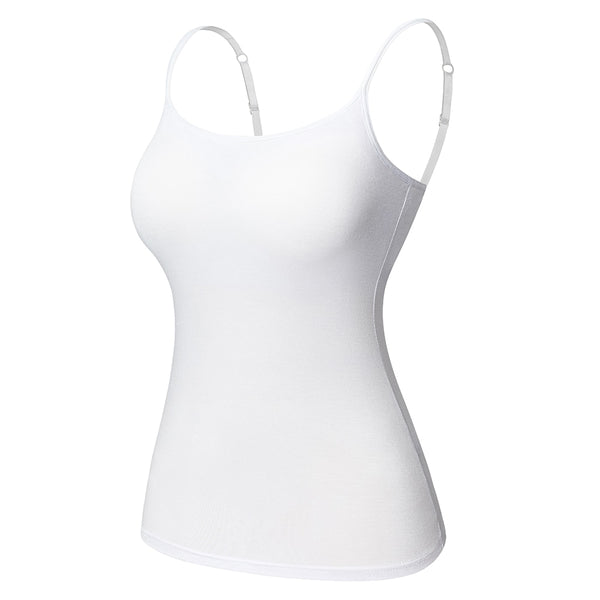 Women's Cotton Camisole with Shelf Bra Adjustable Spaghetti Strap Tank Top Cami Tanks 2/3 Packs Shapewear Body Shaper | Vimost Shop.
