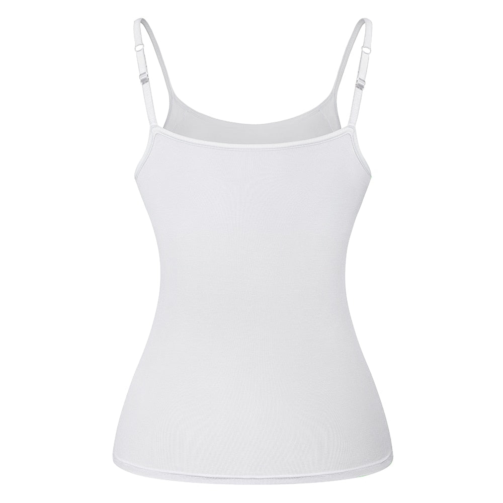 Women's Cotton Camisole with Shelf Bra Adjustable Spaghetti Strap Tank Top Cami Tanks 2/3 Packs Shapewear Body Shaper | Vimost Shop.