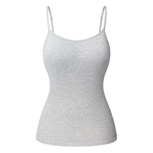 Women's Cotton Camisole with Shelf Bra Adjustable Spaghetti Strap Tank Top Cami Tanks 2/3 Packs Shapewear Body Shaper | Vimost Shop.