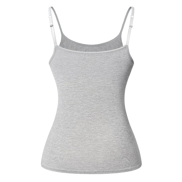 Women's Cotton Camisole with Shelf Bra Adjustable Spaghetti Strap Tank Top Cami Tanks 2/3 Packs Shapewear Body Shaper | Vimost Shop.