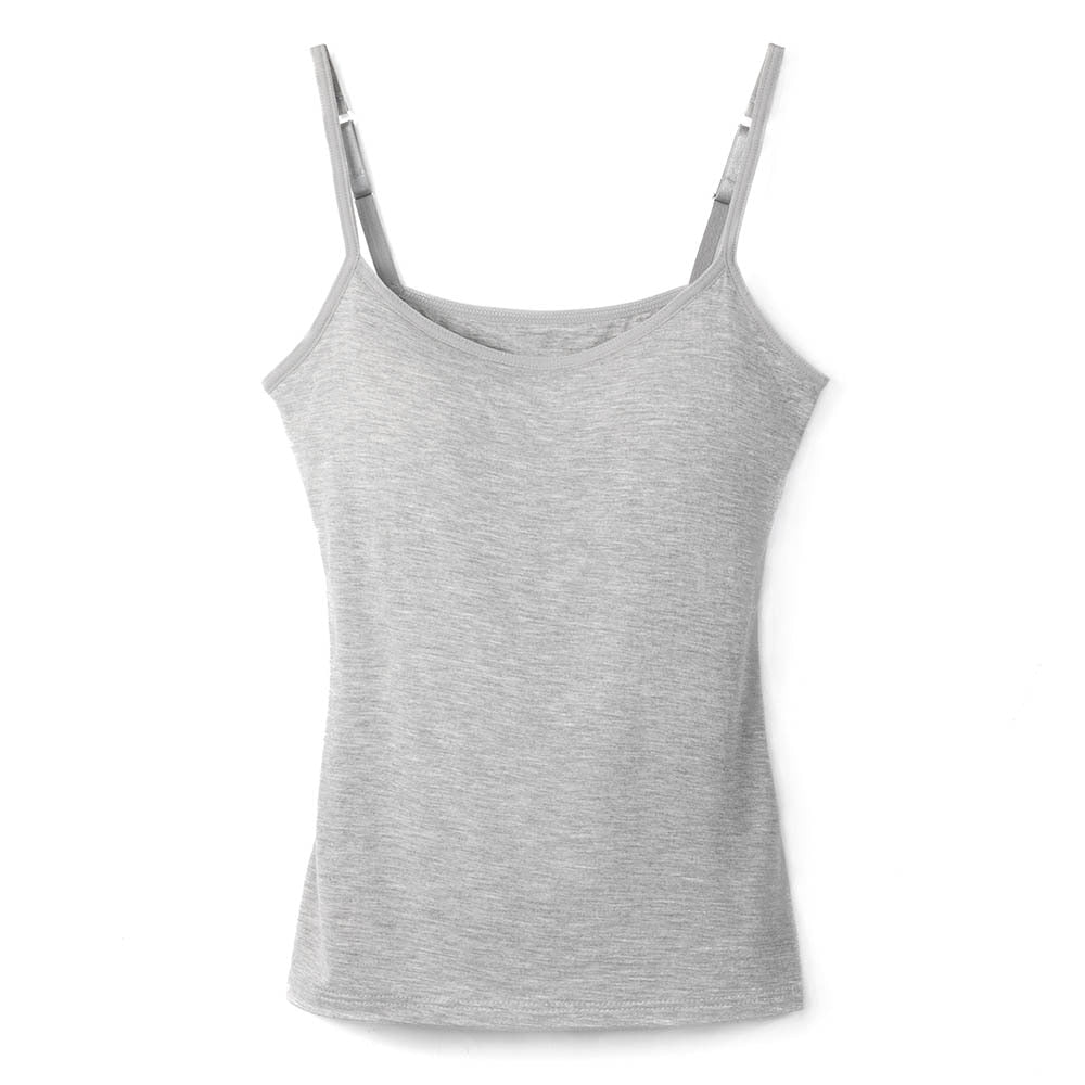 Women's Cotton Camisole with Shelf Bra Adjustable Spaghetti Strap Tank Top Cami Tanks 2/3 Packs Shapewear Body Shaper | Vimost Shop.