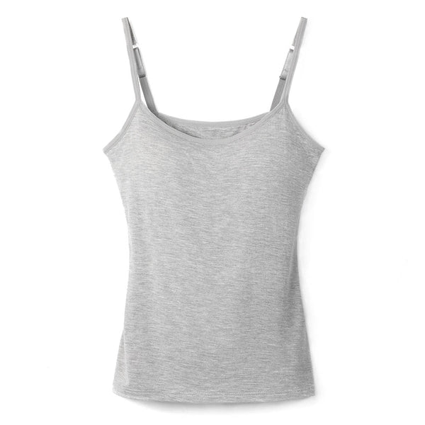 Women's Cotton Camisole with Shelf Bra Adjustable Spaghetti Strap Tank Top Cami Tanks 2/3 Packs Shapewear Body Shaper | Vimost Shop.