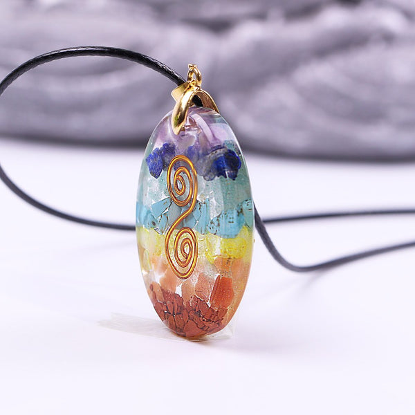 Retro Reiki Healing Colorful Quartz Stone Pendant Necklace Amulet Natural Chakra Orgone Energy Crystal Necklace | Vimost Shop.