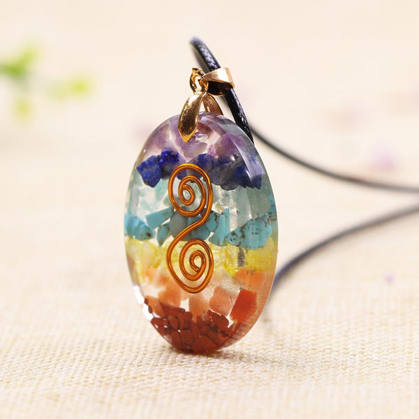 Retro Reiki Healing Colorful Quartz Stone Pendant Necklace Amulet Natural Chakra Orgone Energy Crystal Necklace | Vimost Shop.