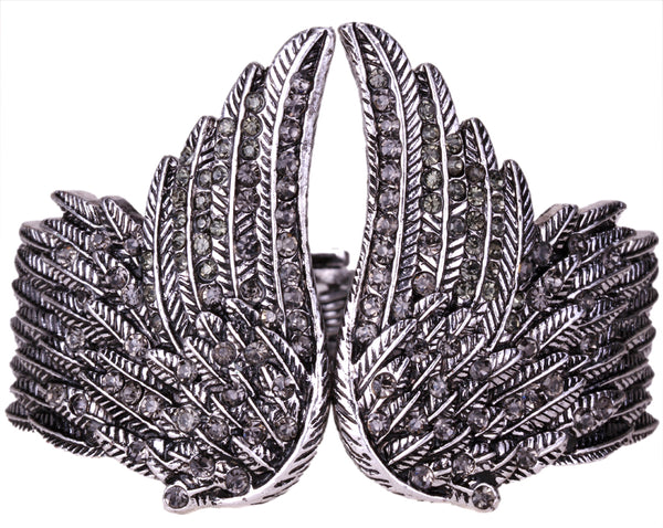 Angel Wing Bangle Bracelet Women Biker Crystal Fashion Jewelry Antique Gold Silver Color Gifts Her Mom Dropshipping D01 | Vimost Shop.