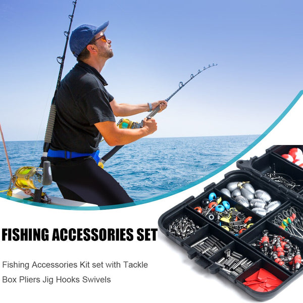 Treble Hook Jigs Swivels Fishing Kits Fishing Lure Lead Floating Tackle with Box for Outdoor Fishing Portable Accessories | Vimost Shop.
