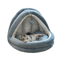 Soft Pet Cat Bed House with Hairball Removable Puppy Cushion Winter Warm Cat Nest Comfortable Pets Sleeping Kennel for Dogs Cats