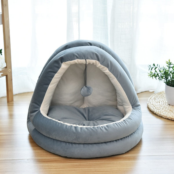 Soft Pet Cat Bed House with Hairball Removable Puppy Cushion Winter Warm Cat Nest Comfortable Pets Sleeping Kennel for Dogs Cats | Vimost Shop.