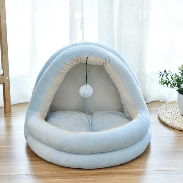 Soft Pet Cat Bed House with Hairball Removable Puppy Cushion Winter Warm Cat Nest Comfortable Pets Sleeping Kennel for Dogs Cats | Vimost Shop.