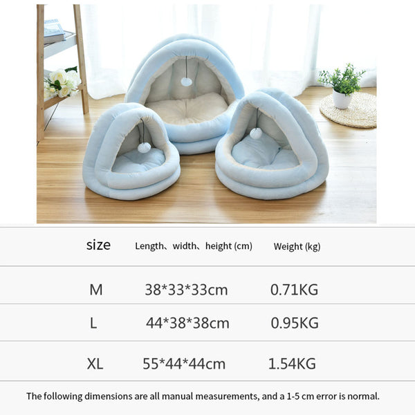Soft Pet Cat Bed House with Hairball Removable Puppy Cushion Winter Warm Cat Nest Comfortable Pets Sleeping Kennel for Dogs Cats | Vimost Shop.