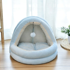 Soft Pet Cat Bed House with Hairball Removable Puppy Cushion Winter Warm Cat Nest Comfortable Pets Sleeping Kennel for Dogs Cats