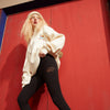 Solid Letter Print Minimalist Skinny Women Legging Pants,Spring ELF High Elastic Waist Ladies,Basic Daily Pants