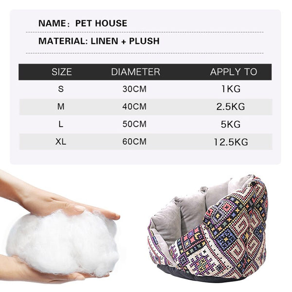Non-Slip Cat Bed Winter Warm Pet House Cave Soft Comfortable Kennel Kitten Sofa Short Plush Pet Cushion for Small Medium Dogs | Vimost Shop.