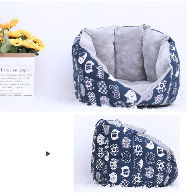 Non-Slip Cat Bed Winter Warm Pet House Cave Soft Comfortable Kennel Kitten Sofa Short Plush Pet Cushion for Small Medium Dogs | Vimost Shop.