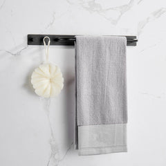 Towel Bar Holder Rack Robe Hook Matte Black Strong Viscosity Adhesive Rustproof 304 Stainless Steel Bathroom Accessories