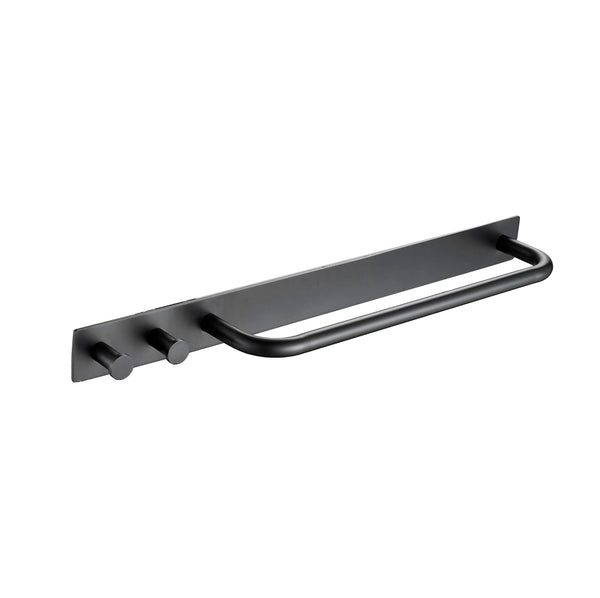 Towel Bar Holder Rack Robe Hook Matte Black Strong Viscosity Adhesive Rustproof 304 Stainless Steel Bathroom Accessories | Vimost Shop.