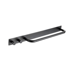 Towel Bar Holder Rack Robe Hook Matte Black Strong Viscosity Adhesive Rustproof 304 Stainless Steel Bathroom Accessories