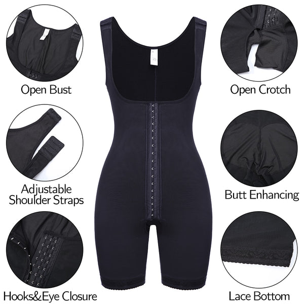 Women Shapewear Tummy Control Bodysuit Fajas Colombianas Full Body Shaper Slimming Underwear Mid Thigh Slimmer Waist Cincher | Vimost Shop.