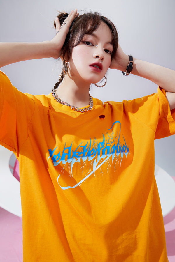 Harajuku Letter Print Casual Pullover Women Summer T-Shirts Summer ELF Short Sleeve Korean Ladeis Daily Punk Tops