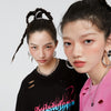 Harajuku Letter Print Casual Pullover Women Summer T-Shirts Summer ELF Short Sleeve Korean Ladeis Daily Punk Tops