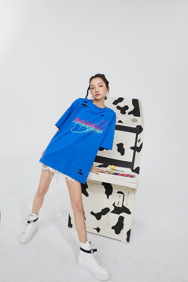 Harajuku Letter Print Casual Pullover Women Summer T-Shirts Summer ELF Short Sleeve Korean Ladeis Daily Punk Tops