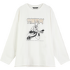 Harajuku Cartoon Print Casual Pullover T-Shirts Women,Spring Vintage Full Sleeve Female Basic Daily Graphic Tops
