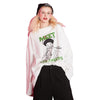 Harajuku Cartoon Print Casual Pullover T-Shirts Women,Spring Vintage Full Sleeve Female Basic Daily Graphic Tops
