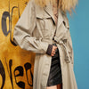 Green Solid Single Breasted Oversize Casual Women Trench Coat,Spring Full Sleeve Korean Office Ladies Daily Outwear